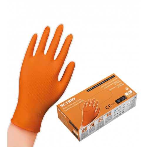 Setino Nitril-Handschuhe 8,5g, puderfrei, orange